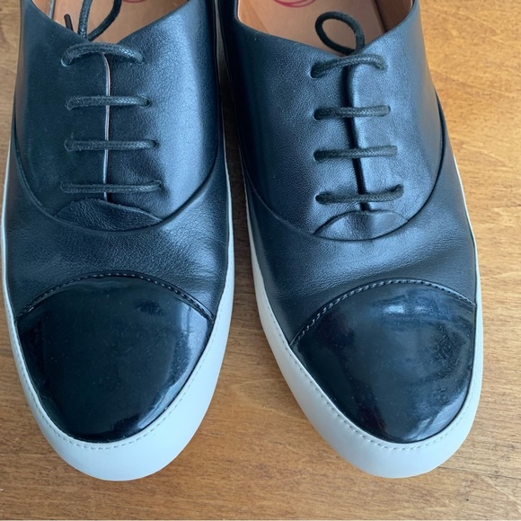 Fitflop Black Leather Sneakers with Cream Sole - Picture 9 of 12